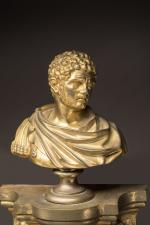Cartel au buste de Caracalla en bronze doré
