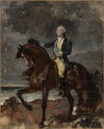 Esquisse à l'huile sur toile pour le portrait de Washington...