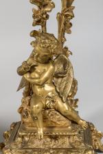 Garniture en bronze doré du "Songe de l'amour coupable" attribuée...