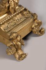 Garniture en bronze doré du "Songe de l'amour coupable" attribuée...