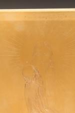 Plaque dorée à l'or avec l'apparition de la Sainte Face...