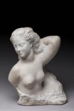 Buste de jeune fille en marbre blanc par Mouradoff au...