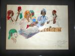 Édouard-Marcel SANDOZ (1881-1971)
Concert oriental. 
Crayon et aquarelle sur papier. 
Signé,...
