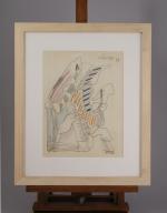 Charles LAPICQUE (Théizé, 1898 - Orsay, 1988)Composition, 1944.Crayon, crayons de...