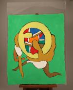 Charles LAPICQUE (Théizé, 1898 - Orsay, 1988)"Essai", forme colorée.Acrylique sur...