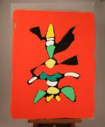 Charles LAPICQUE (Théizé, 1898 - Orsay, 1988)"Essai", forme colorée.Acrylique sur...