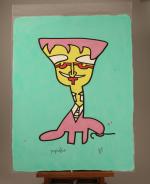 Charles LAPICQUE (Théizé, 1898 - Orsay, 1988)Figure colorée.Acrylique sur plastique...