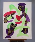 Charles LAPICQUE (Théizé, 1898 - Orsay, 1988)"Cérémonie".Acrylique sur papier. Signée...
