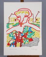 Charles LAPICQUE (Théizé, 1898 - Orsay, 1988)"Roi Carolingien", 1959, et...