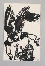 Charles LAPICQUE (Théizé, 1898 - Orsay, 1988)Venise, 1956.Encre sur papier....