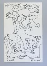 Charles LAPICQUE (Théizé, 1898 - Orsay, 1988)Figure, 1952.Encre sur papier....
