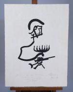 Charles LAPICQUE (Théizé, 1898 - Orsay, 1988)Soldat Israélien, juin 1967.Lithographie...