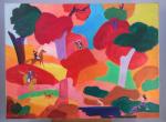 Charles LAPICQUE (Théizé, 1898 - Orsay, 1988)"Dans la forêt", 1981.Acrylique....