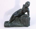 Raymond Jacques SABOURAUD (Nantes, 1864 - Paris, 1938)Modèle assis, 1932.Bronze...