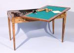 TABLE TRIC-TRAC LOUIS XVIde forme rectangulaire en acajou et placage...