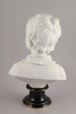 SÈVRES. D'après Jean-Antoine HOUDON (1741-1828) Buste d'Alexandre Brongniart Biscuit sur...