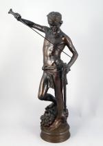 Antonin MERCIÉ (Toulouse, 1845 - Paris, 1916)David vainqueur de Goliath.Bronze...