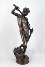 Antonin MERCIÉ (Toulouse, 1845 - Paris, 1916)David vainqueur de Goliath.Bronze...