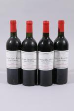 GRAVES, Château Haut-Bailly/Pessac-Léognan, 1986, 4 bouteilles, TLB, légères taches.