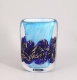 LUZORO à BIOT (élève de NOVARO).Vase "carré bleuet", 1997.Vase méplat...