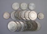 FRANCE. 18 monnaies- 3 pièces de 100 F. : 1984,...