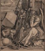 Albrecht DURER (1471-1528) d'aprèsMelancolia Héliogravure sur papier moderne.Haut. 24, Larg....