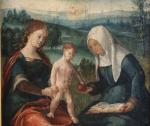 École ANVERSOISE vers 1500La Vierge à l'Enfant avec sainte AnnePanneauHaut....