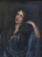 Suiveur de Peter LELY (1618-1680).Portrait de femme accoudée.Toile.Haut. 75, Larg....