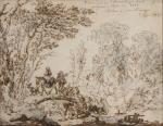 École de Jean-Baptiste PILLEMENT (Lyon, 1728-1808)
Scène pastorale

Crayon noir, plume et...
