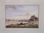 Frédéric DANDIRAN (1802 - 1876)Château de Tournon en bords du...