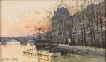 Eugène GALIEN-LALOUE (Paris, 1854 - Chérence, 1941) 
Soleil couchant sur...
