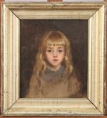 Maria WIIK (1853-1928) Portrait d' Elsa Lindberg, c.1878-1880.Toile marouflée sur...