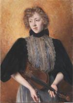 Hildegard THORELL (1850-1930) Portrait de Sigrid Lindberg, 1890. Toile signée...
