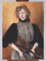 Hildegard THORELL (1850-1930) Portrait de Sigrid Lindberg, 1890. Toile signée...