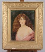 Angelo ASTI (1847-1903) 
Portrait de femme

Panneau 

Haut. 28,2, Larg. 21,6...