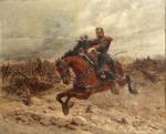 Wilfrid Constant BEAUQUESNE (1847-1913)Scène de bataille de la guerre de...