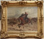 Wilfrid Constant BEAUQUESNE (1847-1913)Scène de bataille de la guerre de...