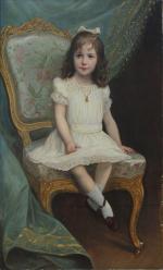 Gustave DOYEN (Festieux, 1836 - Fontainebleau, 1923)Portrait de Gabrielle Dauvilliers...