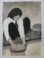 dans le goût de Phan Chánh NGUYEN (1892-1984)
Femme accroupie.

Peinture sur...
