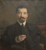Basile LEMEUNIER (1852-1922)Portrait d'homme. Toile. Signé et dédicacé en bas...