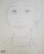 DERAIN André (1880-1954) Portrait d'hommeCrayon sur papier fin légèrement bistre.Cachet...