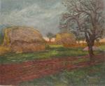 WILDER André (1871-1965)Meules sous un ciel d'orage, 1904 Huile sur...