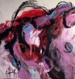 ANQUETIL Nicole (née en 1952)Joyeuse criseAcrylique sur toile de lin.150...