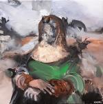 CLUZEL Nicolas (né en 1987)GiocondaAcrylique sur toile. 40 x 40...