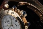 CARTIER. MONTRE BRACELET chronographe modèle PASHA 1847, vers 1997
en or...