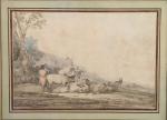 Francesco CASANOVA (Londres, 1727 - Mödling, 1802)
La halte du troupeau

Crayon...