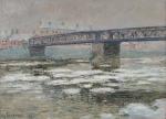 Gustave LOISEAU (Paris, 1865 - 1935)
La neige, Pontoise, le pont...