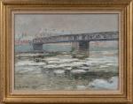 Gustave LOISEAU (Paris, 1865 - 1935)
La neige, Pontoise, le pont...