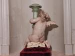Mathurin MOREAU (1821-1912)Ange porte-torchère, c. 1880-1900en ronde-bosse et céramique émaillée...