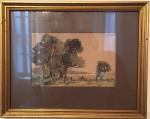 Henri-Joseph HARPIGNIES (1819-1916)Paysage au cheval, 1898Aquarelle. Signée en bas à...